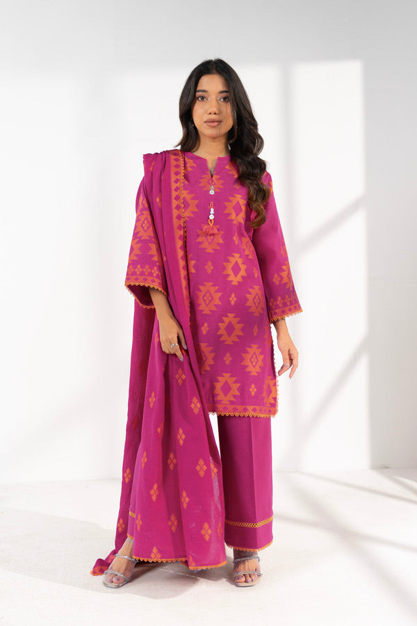 3 Piece Jacquard Suit With Jacquard Dupatta