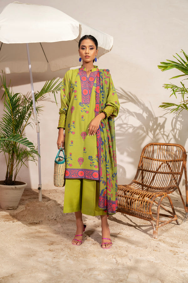 3 Pc Printed Poly Viscose Suit With Poly Viscose Dupatta