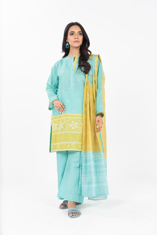 Stitched - 3 Pc Printed Ethnic Outfit