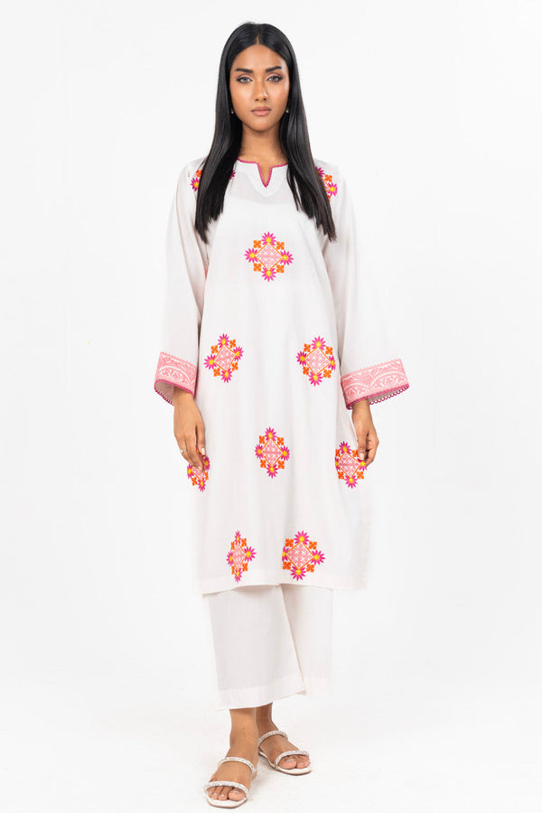 Stitched - 2 Pc Embroidered Cambric Outfit