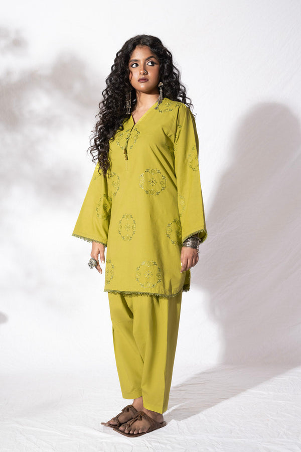 Stitched - 2 Pc Embroidered Cambric Outfit