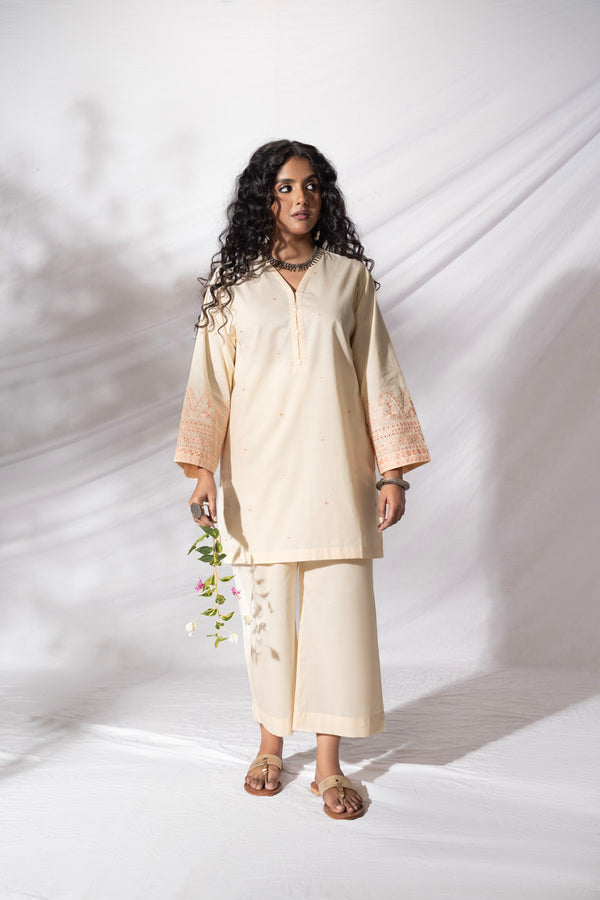 Stitched - 2 Pc Embroidered Cambric Outfit