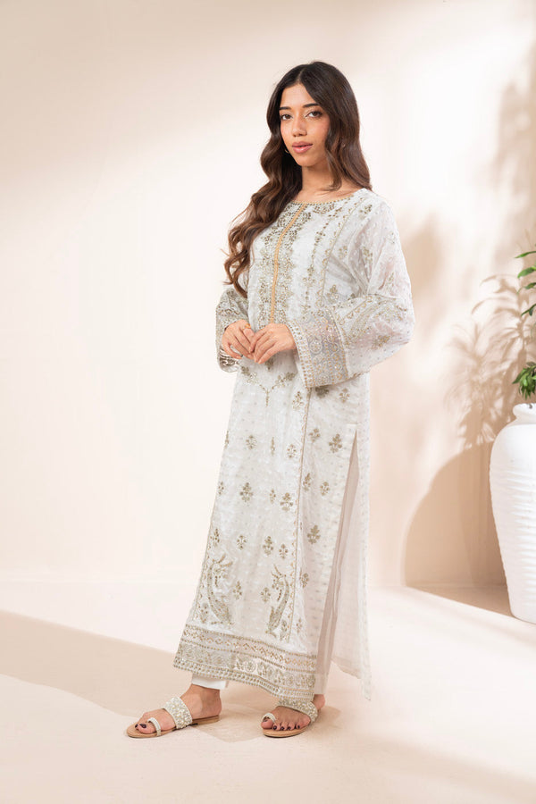Stitched - 3 Pc Embroidered Jacquard Outfit