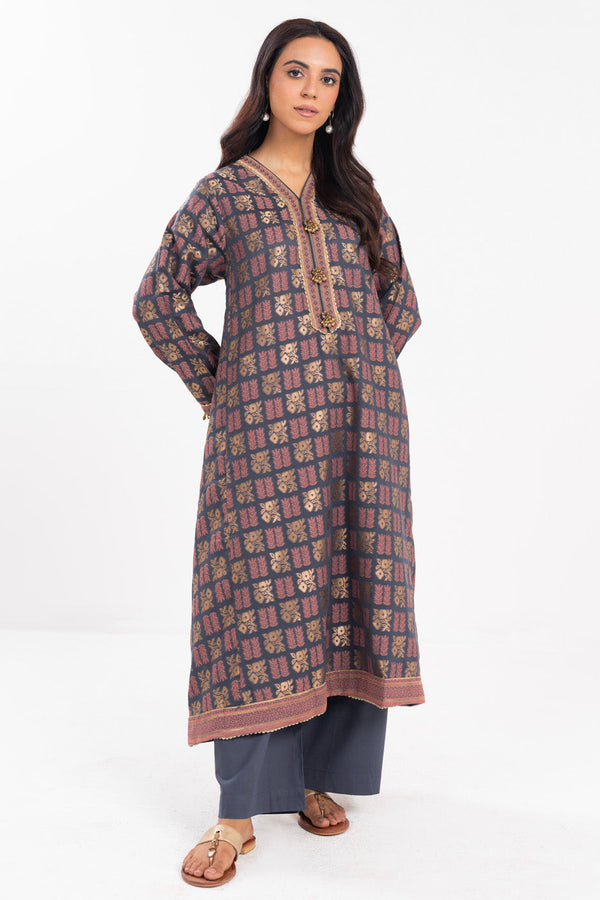 Stitched - 2 Pc Printed Jacquard Outfit
