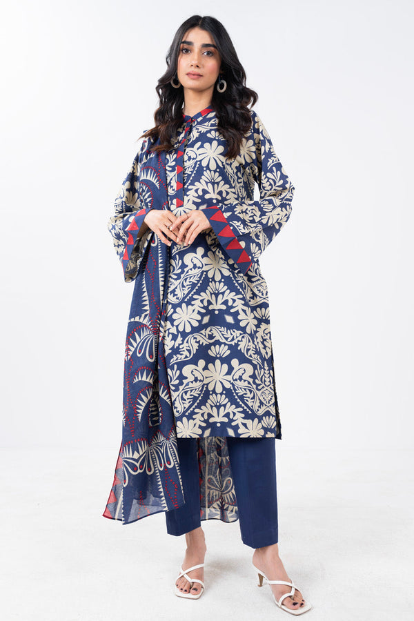 3 Piece Printed Cambric Suit With Printed Light Cambric Dupatta