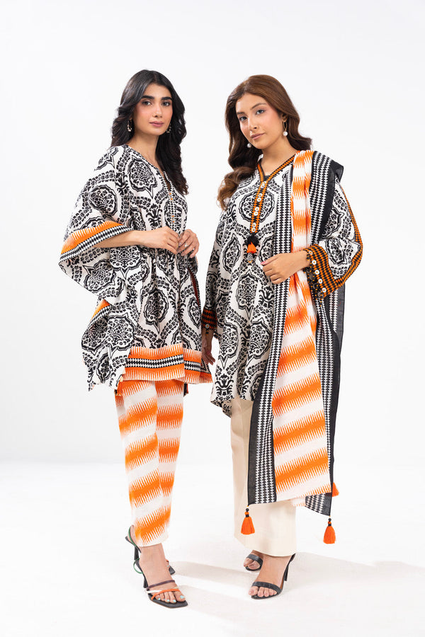 3 Piece Printed Khaddar Suit With Light Khaddar Dupatta