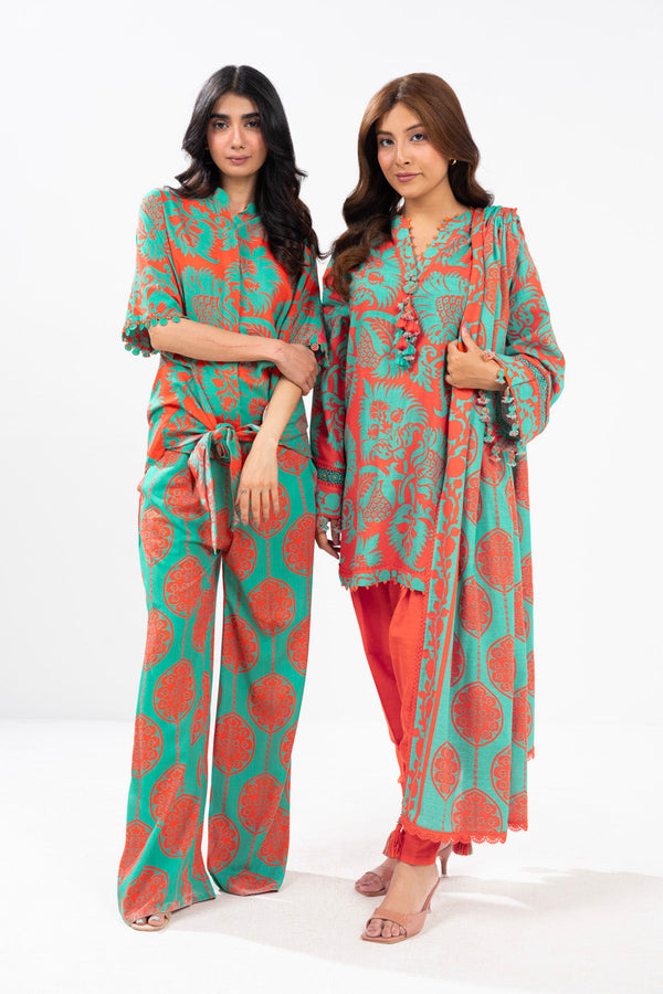 3 Piece Printed Cambric Suit With Printed Cambric Dupatta