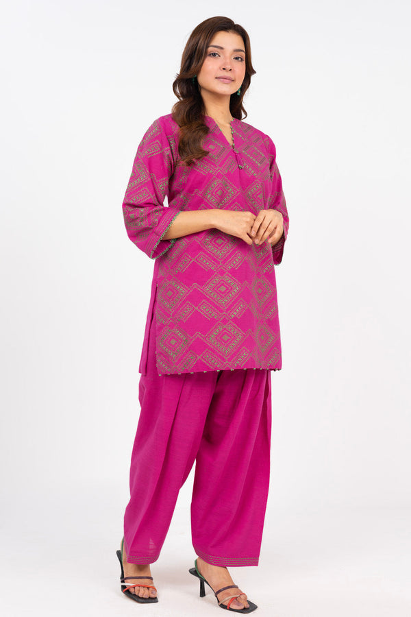 2 Piece Printed Cambric Suit With Cambric Trouser