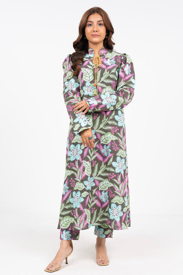 2 Piece Printed Cambric Suit With Printed Cambric Trouser