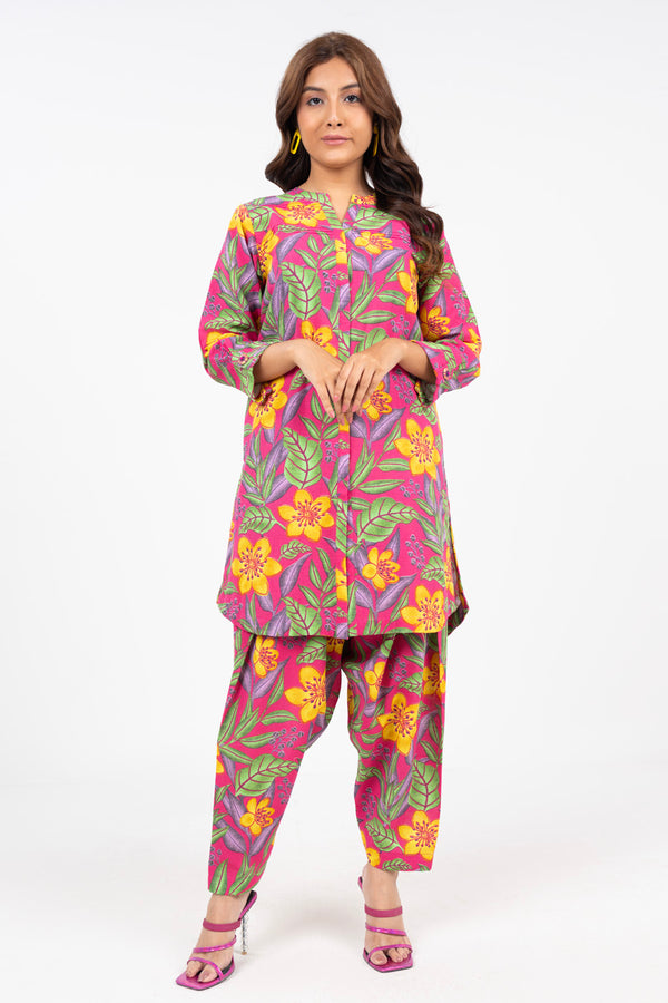 2 Piece Printed Khaddar Suit With Khaddar Trouser