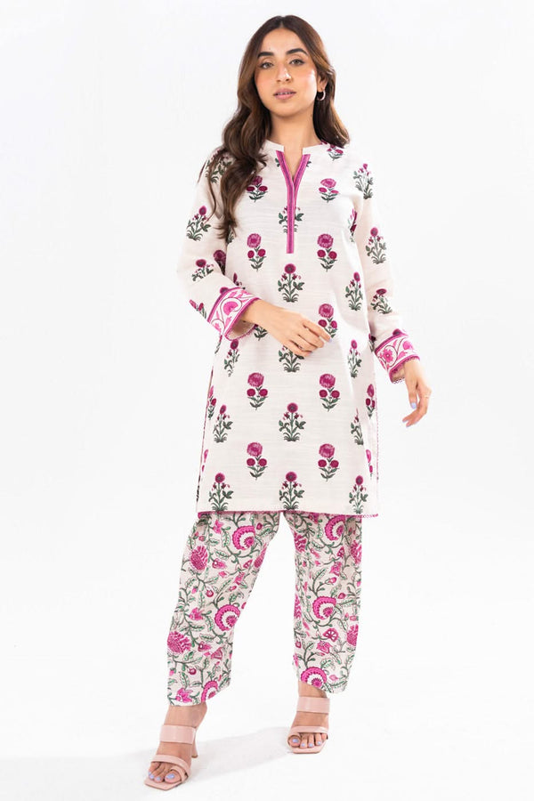 2 Piece Printed Cambric Suit with Printed Trouser