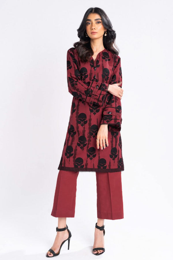 2 Piece Printed Khaddar Suit With Khaddar Trouser