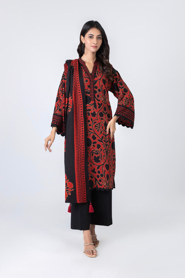 3 Piece Printed Viscose Suit With Viscose Dupatta