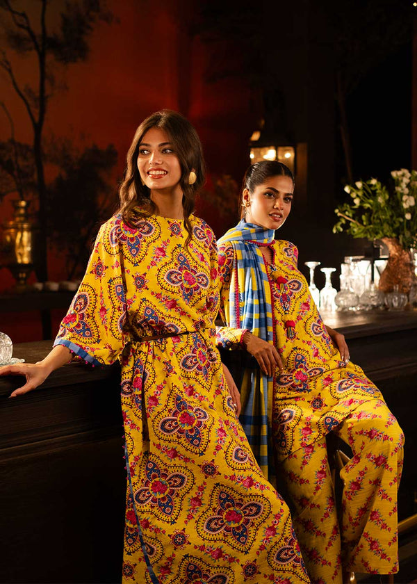 3 Piece Printed Khaddar Suit With Light Khaddar Dupatta