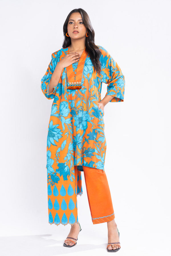 3 Piece Printed Khaddar Suit With Light Khaddar Dupatta