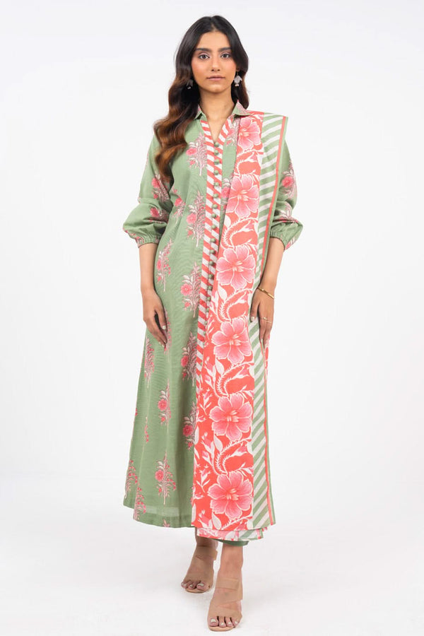 3 Piece Printed Khaddar Suit With Light Khaddar Dupatta