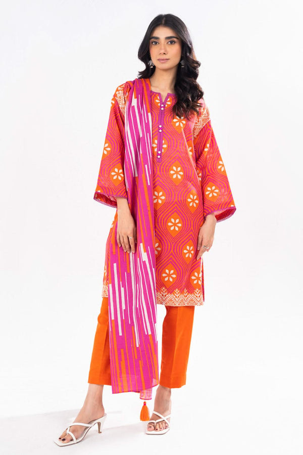 3 Piece Printed Khaddar Suit With Light Khaddar Dupatta