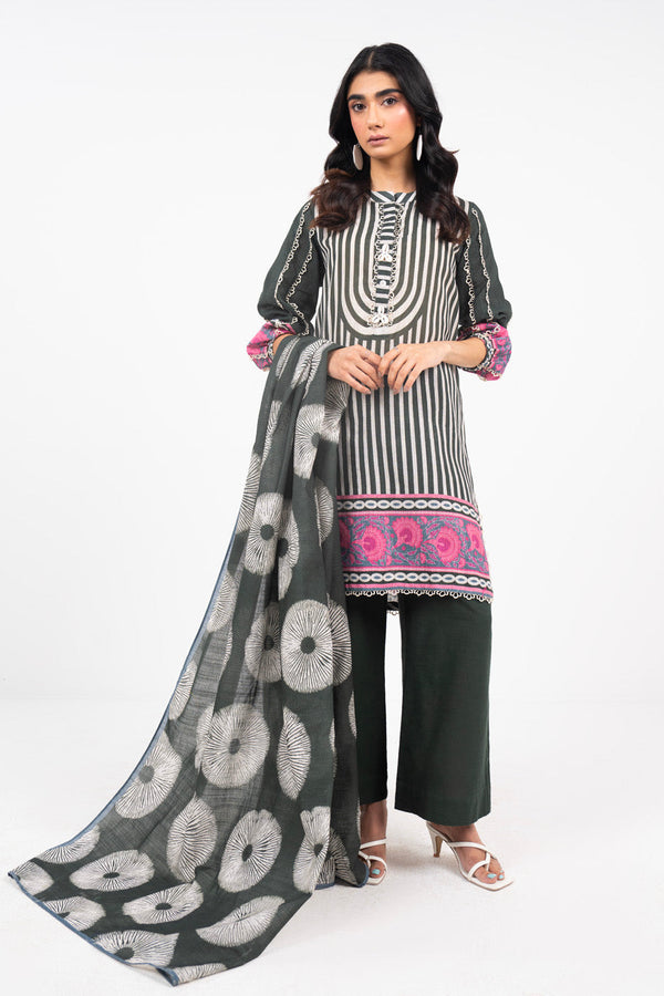 2 Piece Printed Khaddar Suit With Light Khaddar Dupatta