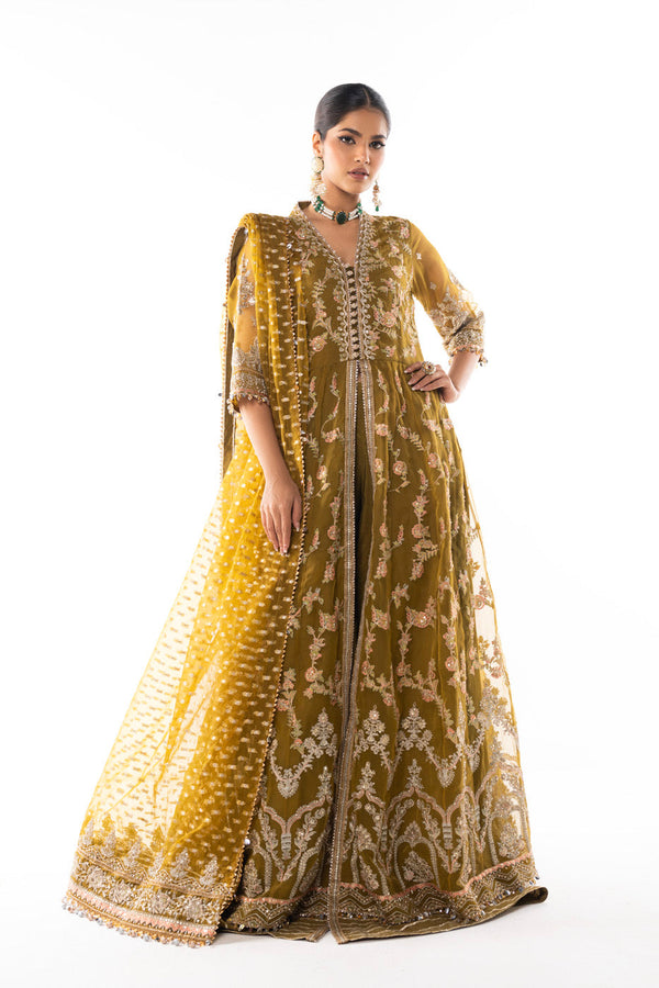 Four Piece Embroidered Organza 6m Suit with Organza Jacquard Dupatta