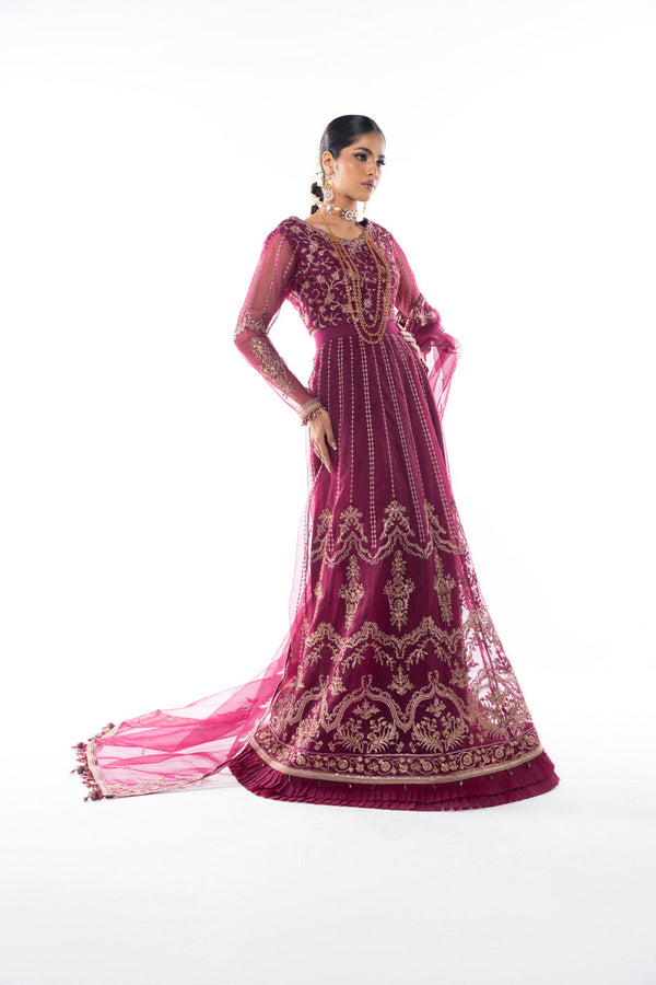 Four Piece Embroidered Organza 6m Suit with Organza Dupatta