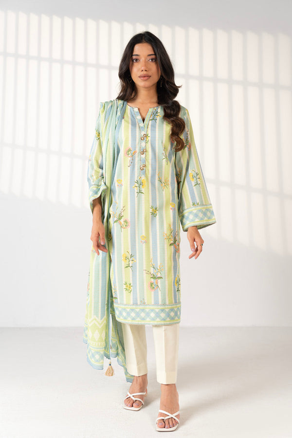 3 Piece Printed Maysuri Lawn Suit With Printed Maysuri Lawn Dupatta