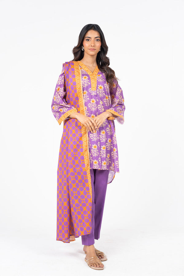 3 Pc Printed Lawn Suit With Lawn Dupatta