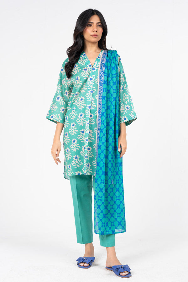 3 Pc Printed Lawn Suit With Lawn Dupatta