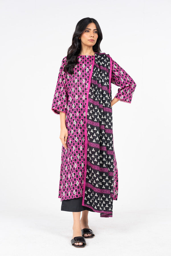 3 Pc Printed Lawn Suit With Lawn Dupatta