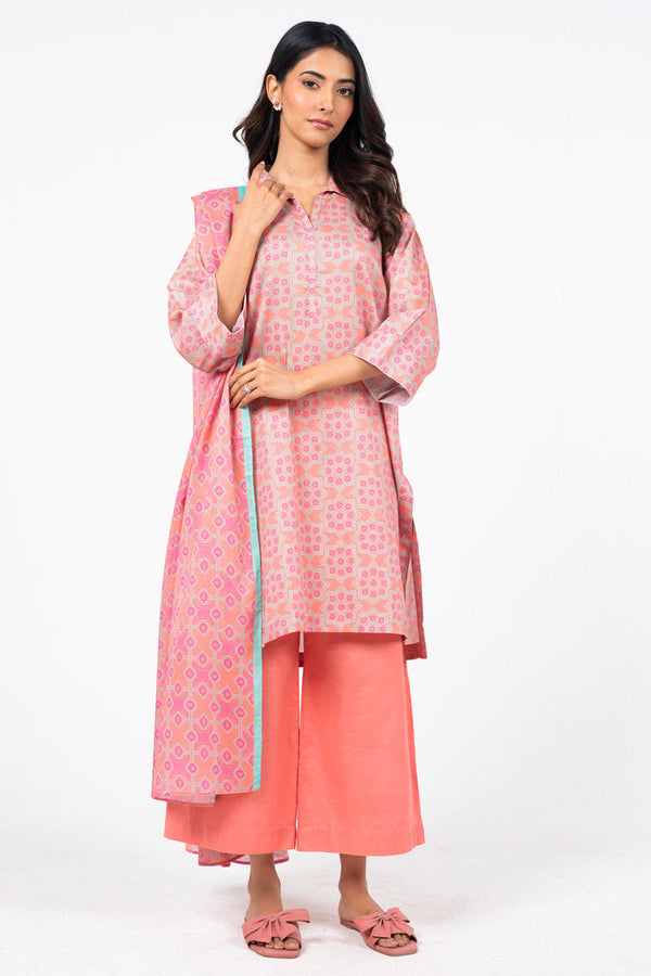 3 Pc Printed Lawn Suit With Lawn Dupatta