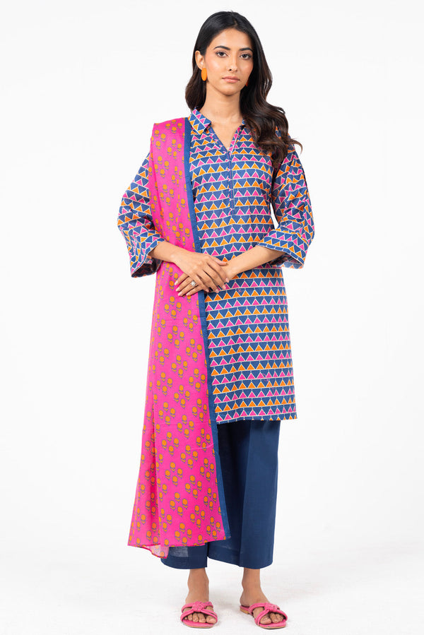 3 Pc Printed Lawn Suit With Lawn Dupatta