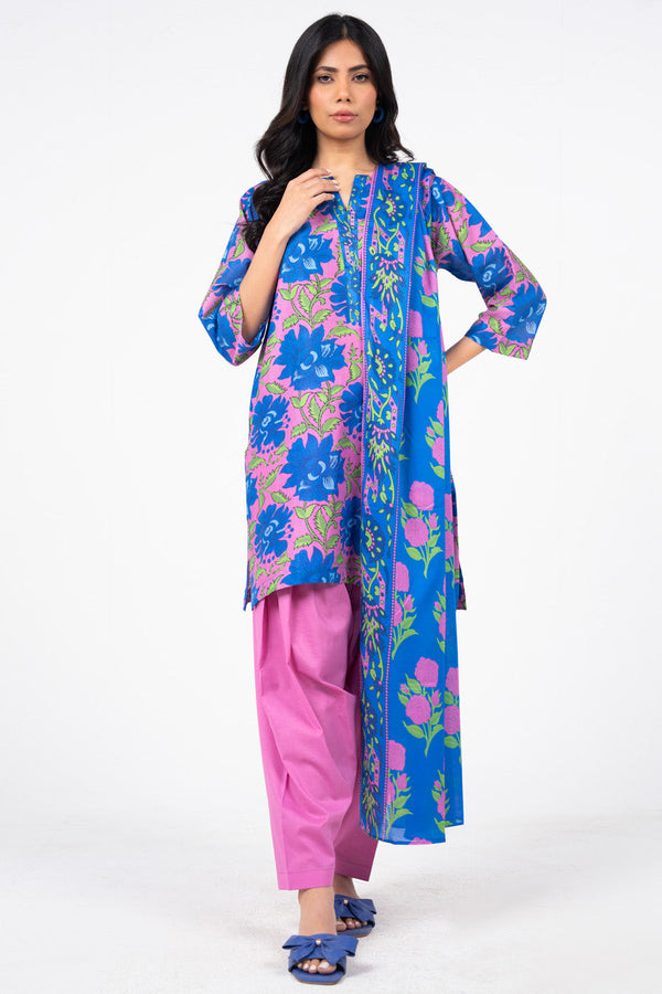 3 Pc Printed Lawn Suit With Lawn Dupatta