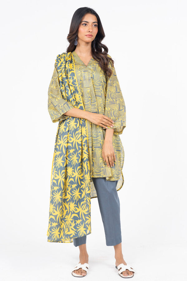 3 Pc Printed Lawn Suit With Lawn Dupatta