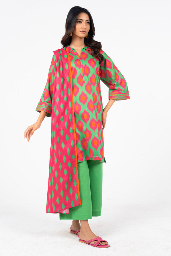 3 Pc Printed Lawn Suit With Lawn Dupatta