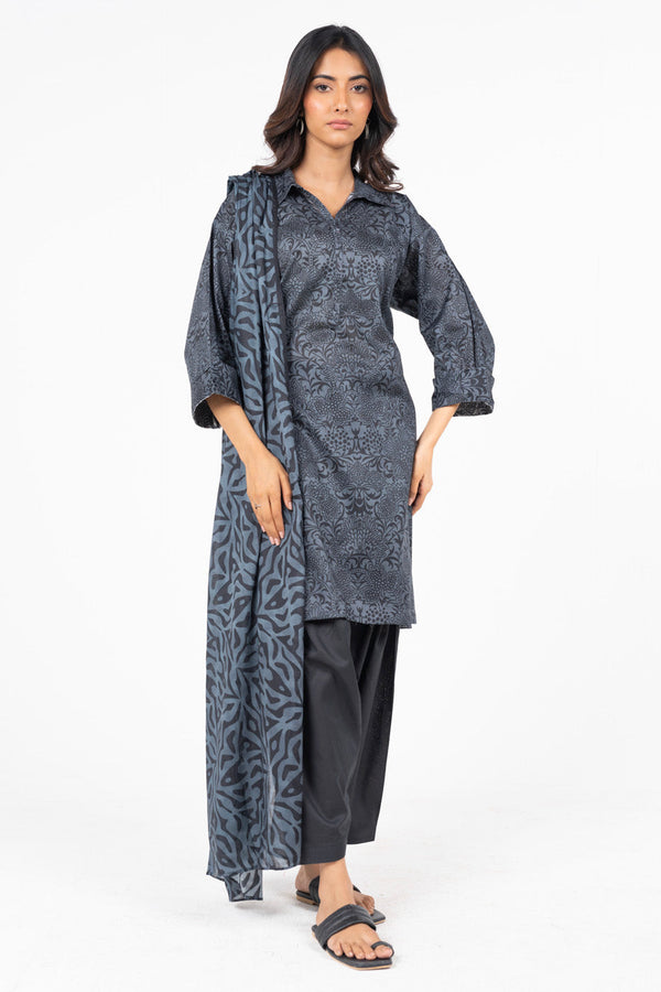 3 Pc Printed Lawn Suit With Lawn Dupatta