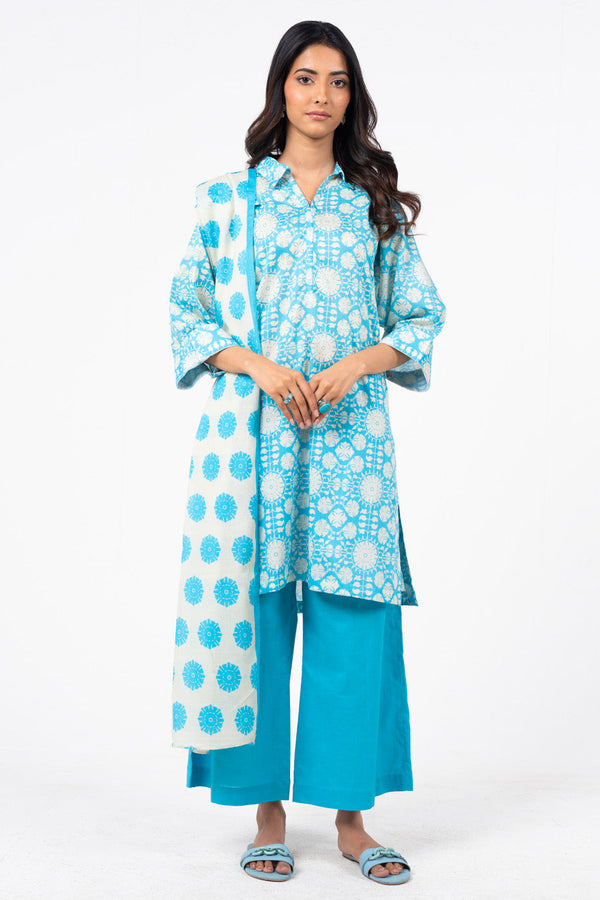 3 Pc Printed Lawn Suit With Lawn Dupatta