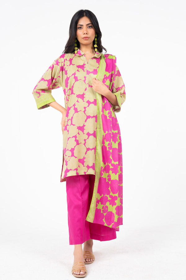 3 Pc Printed Lawn Suit With Lawn Dupatta