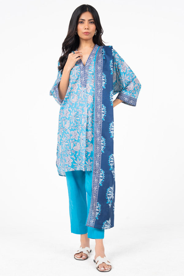 3 Pc Printed Lawn Suit With Lawn Dupatta