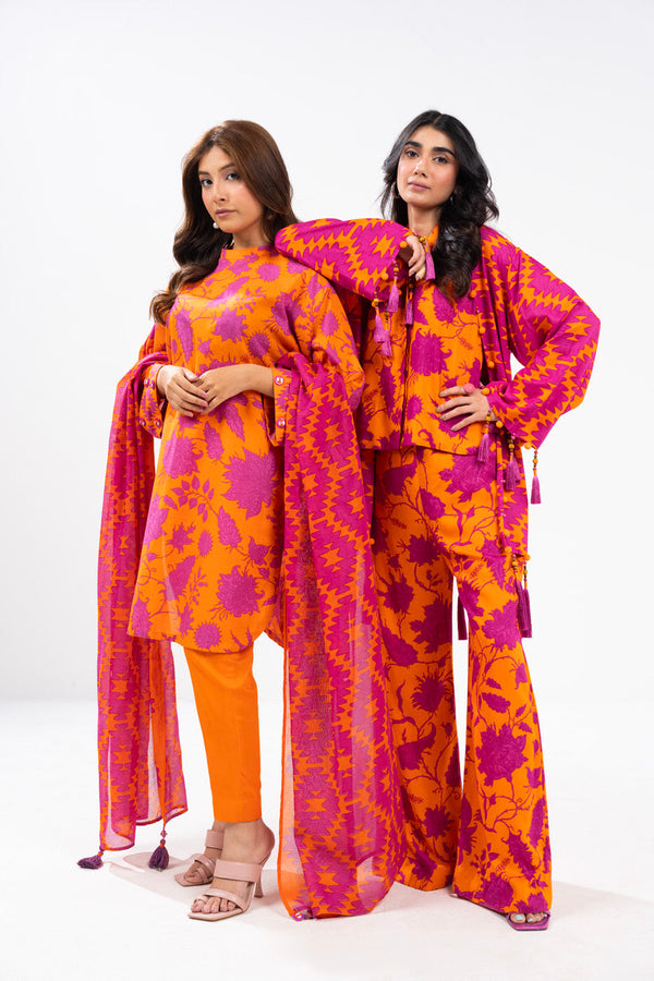 3 Piece Cambric Suit with Lawn Dupatta