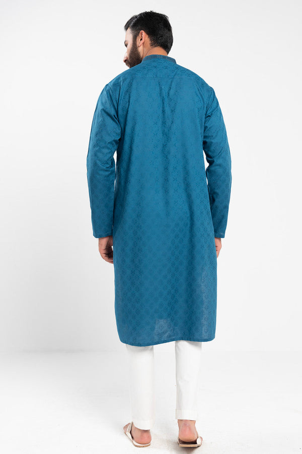 Slim Fit Embroidered Jacquard Kurta