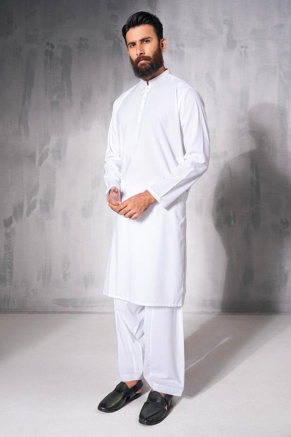 Dyed  Embroidered Blended Shalwar Kameez