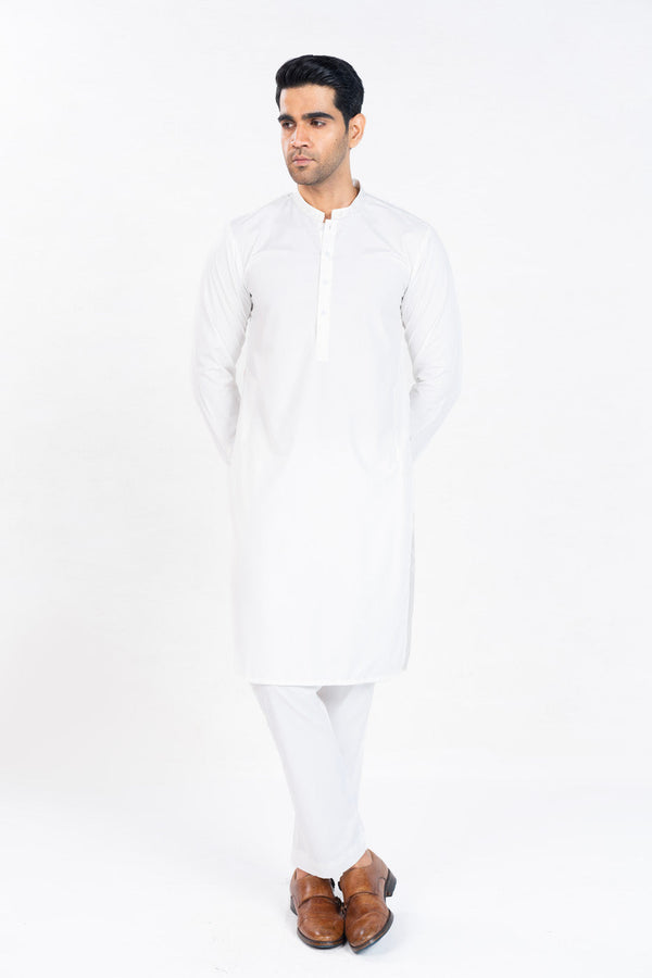 Dyed Embroidered Blended Kurta Trouser