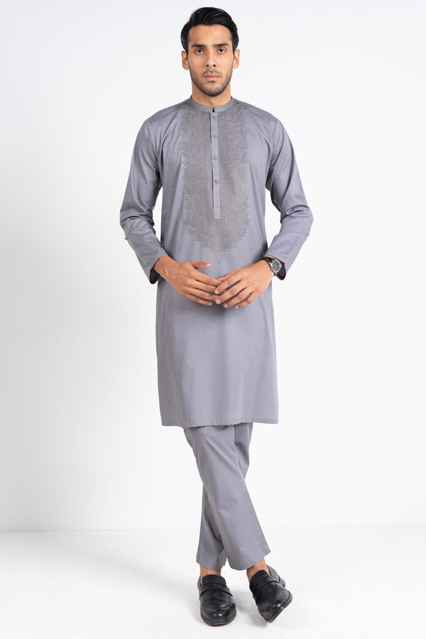 Slim Fit Embroidered Kurta Trouser