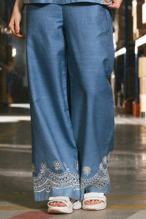 Stitched - Embroidered Denim Trouser