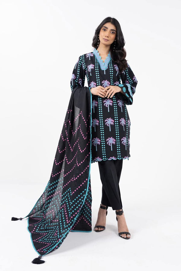 3 Piece Cambric Suit with Slub Lawn Dupatta