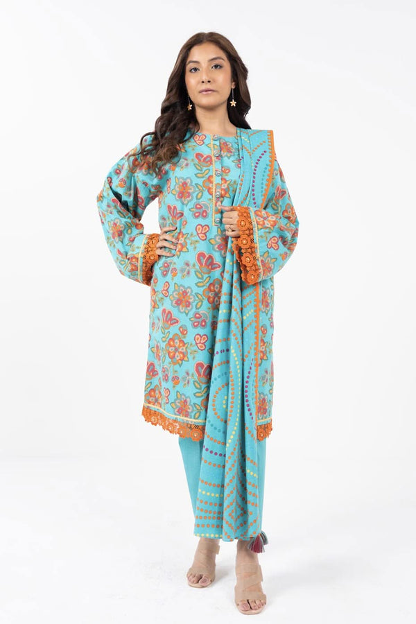 3 Piece Cambric Suit with Lawn Dupatta