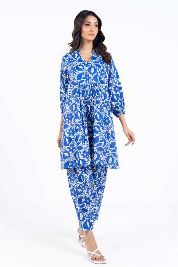 2 Piece Printed Cambric Shirt With Cambric Trouser