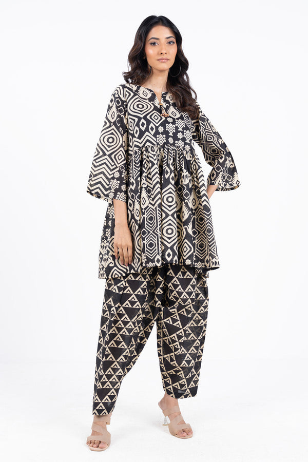 2 Piece Printed Cambric Shirt With Cambric Trouser