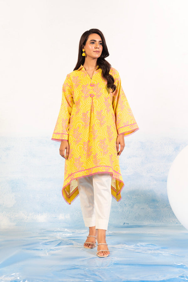 1 Pc Printed Silver Lawn Shirt 