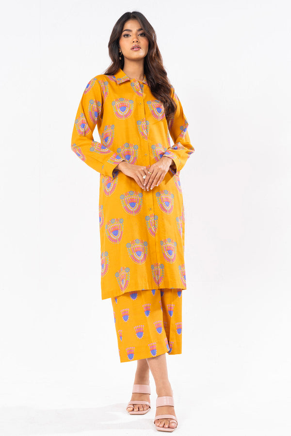 2 Pc Printed Khaddar Shirt With Khaddar Trouser