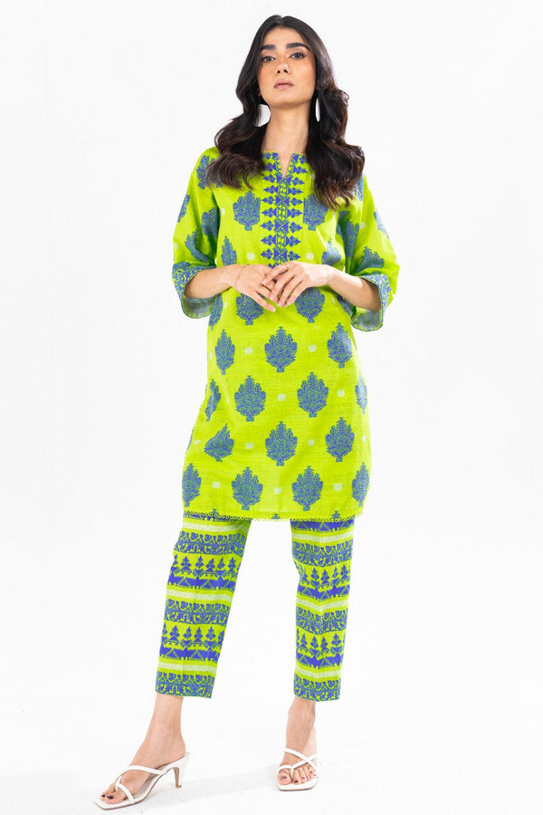 2 Pc Printed Khaddar Shirt With Khaddar Trouser